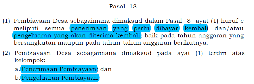 Permendagri 113 pasal 18