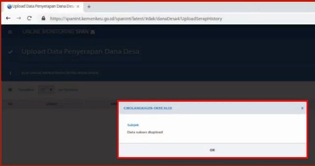 upload omspan sukses