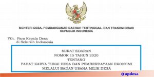 Surat Edaran Nomor 15 Tahun 2020 tentang tentang Padat Karya Tunai Desa dan Pemberdayaan Ekonomi melalui Badan Usaha Milik Desa