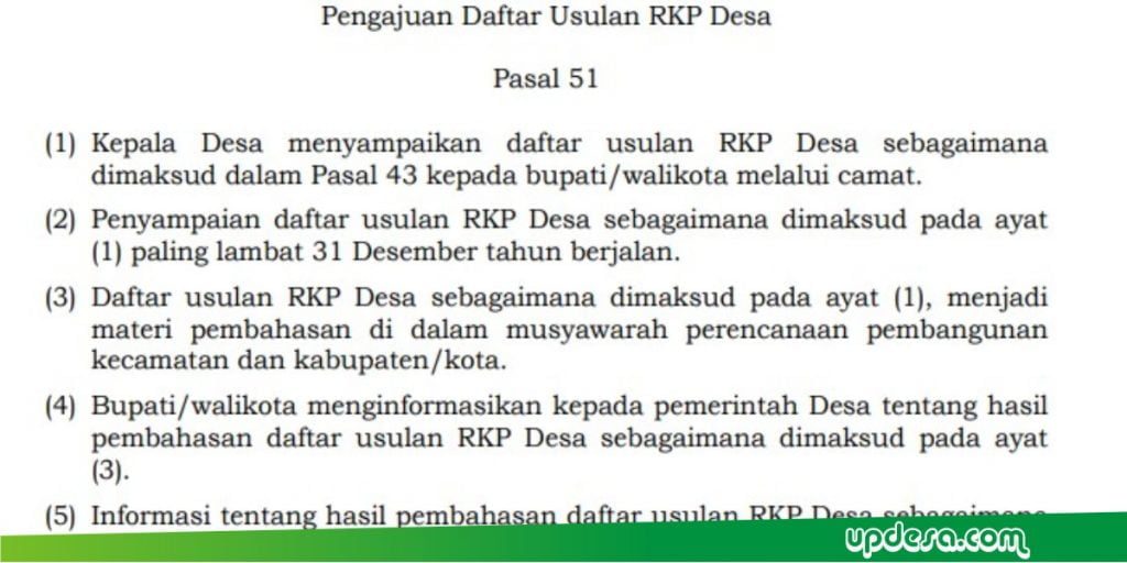 Pengajuan Daftar Usulan RKP Desa