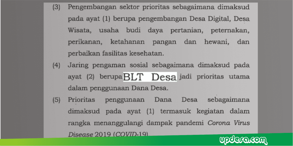 penggunaan dana desa 2021