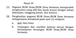 Gaji Pegawai BUM Desa