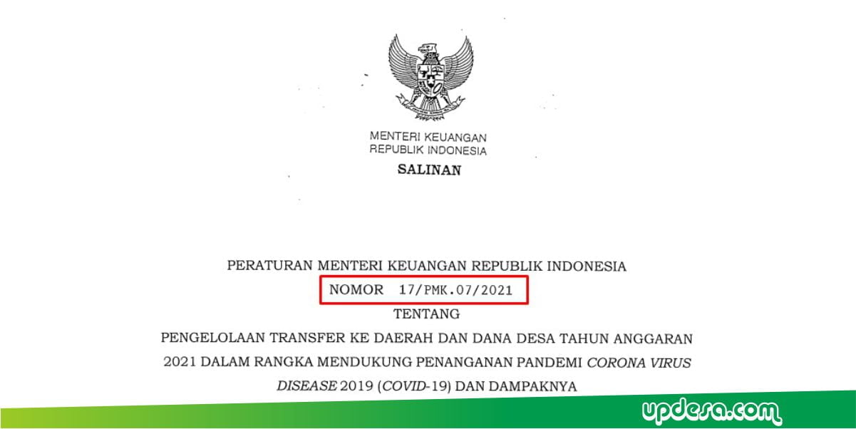 Permenkeu Nomor 17/PMK.07 Tahun 2021 - Updesa