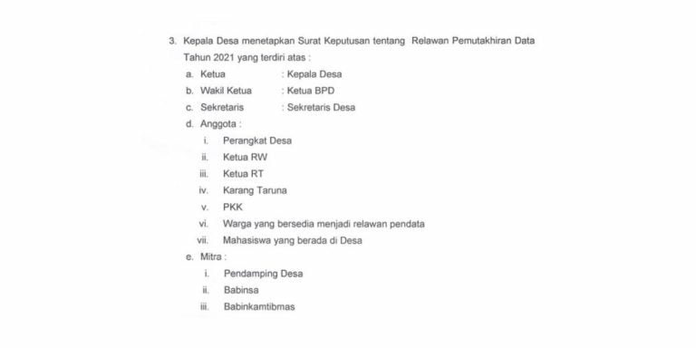 Pemutakhiran Data SDGs Desa