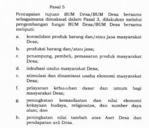 Tujuan BUM Desa Menurut PP Nomor 11 Tahun 2021 - Updesa