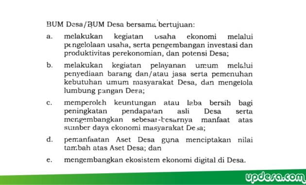 tujuan bum desa