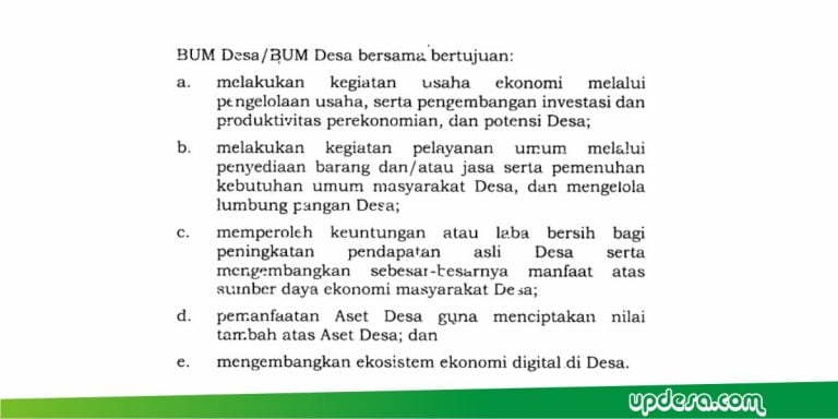 tujuan bum desa
