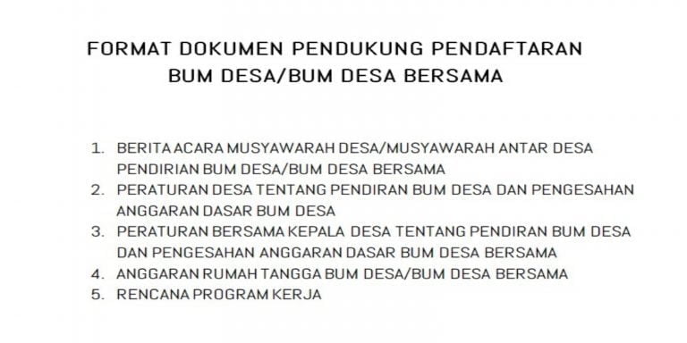 Format Pendukung BUMDes