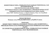 Lowongan Kerja Tenaga Ahli Kemendes