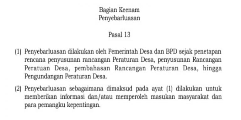 Siapa yang Menyampaikan Hasil Peraturan Desa