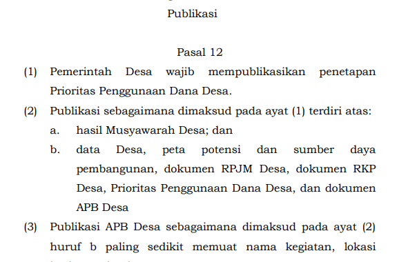 Pemerintah Desa Wajib Publikasi Prioritas Dana Desa