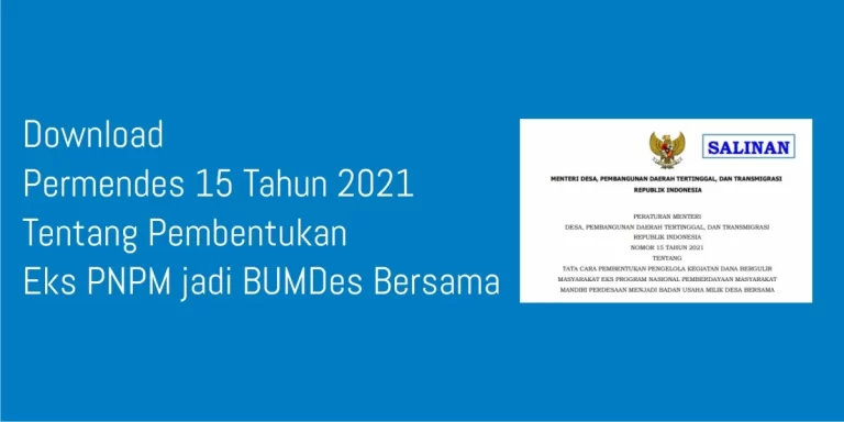 Permendesa PDTT Nomor 15 Tahun 2021