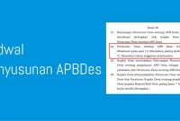 jadwal penyusunan APBDes jadwal penyusunan APBDes 2022