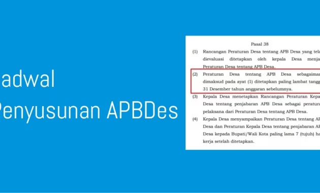 jadwal penyusunan APBDes 2022