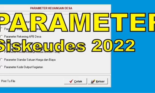 Parameter Siskeudes 2022
