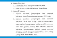 syarat penyaluran dana desa 2022 syarat penyaluran dana desa 2022