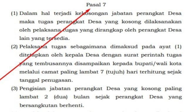 kekosongan jabatan perangkat desa