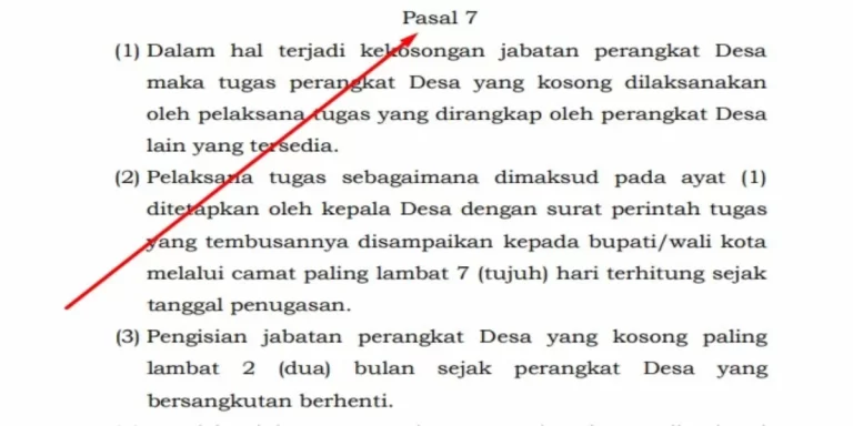 kekosongan jabatan perangkat desa
