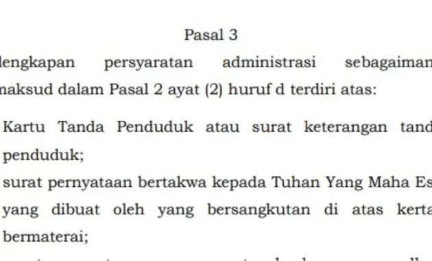 persyaratan administrasi perangkat desa