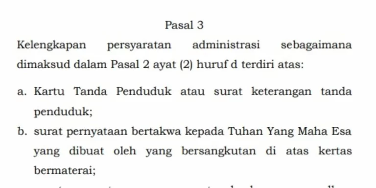 persyaratan administrasi perangkat desa