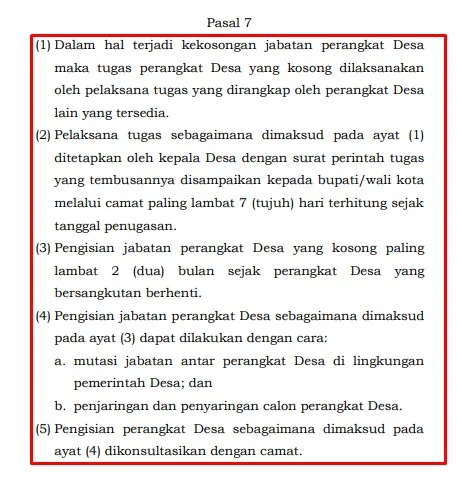 kekosongan perangkat desa