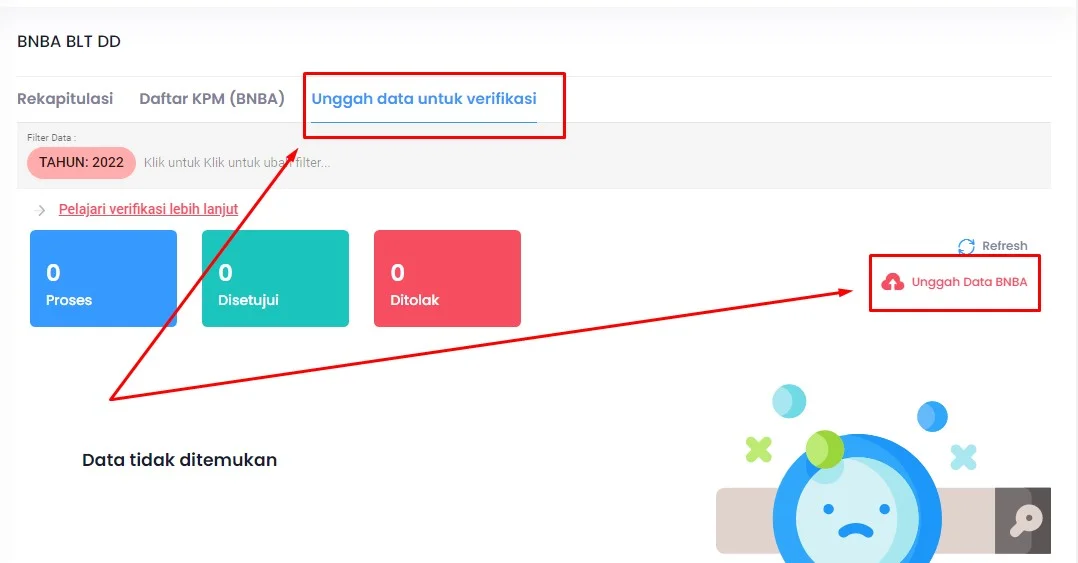 unggah data untuk verifikasi BNBA