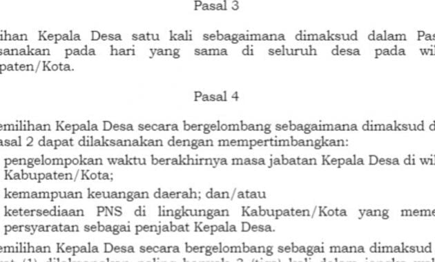 Berapa Tahun Sekali Pemilihan Kepala Desa