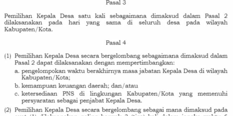 Berapa Tahun Sekali Pemilihan Kepala Desa