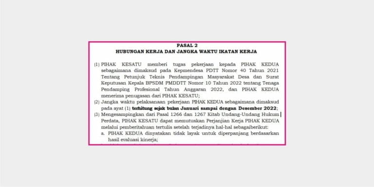 Lama Jabatan Pendamping Lokal Desa