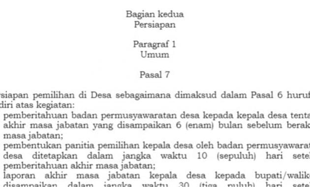 Persiapan Pemilihan Kepala Desa