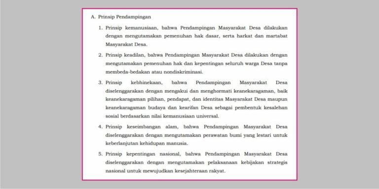 Prinsip Pendamping Masyarakat Desa