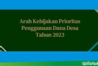 Arah Kebijakan Prioritas Penggunaan Dana Desa 2023
