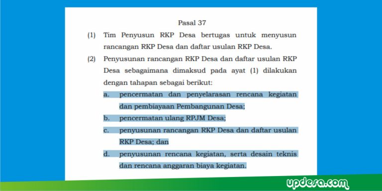 Tugas Tim Penyusun RKP Desa 2023