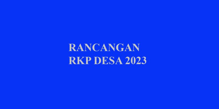 Rancangan RKP Desa 2023