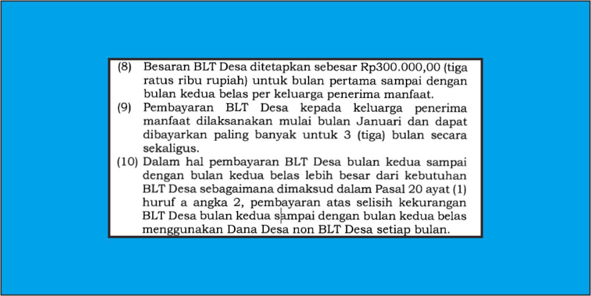 Besaran BLT Dana Desa 2023, Berikut Besaran Perbulannya - Updesa