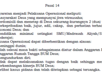 Syarat Pengurus BUMDes