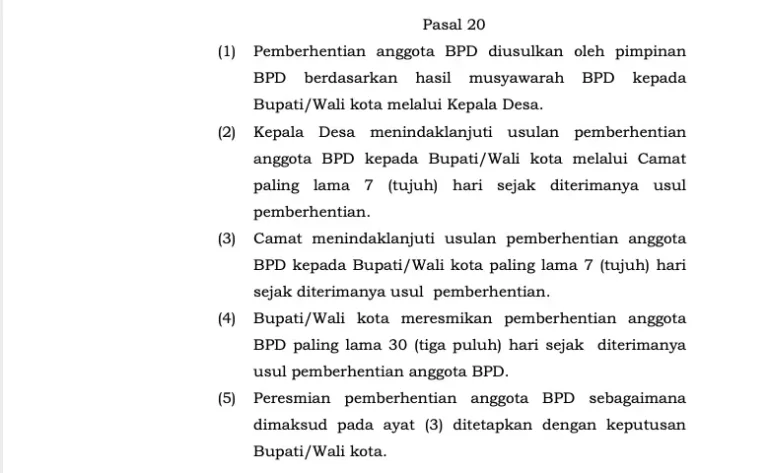 Apakah Kepala Desa Bisa Memberhentikan BPD dan Mengangkat dengan yang Baru?