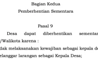 Pemberhentian Sementara Kepala Desa