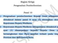 Pengesahan Pemberhentian Kepala Desa