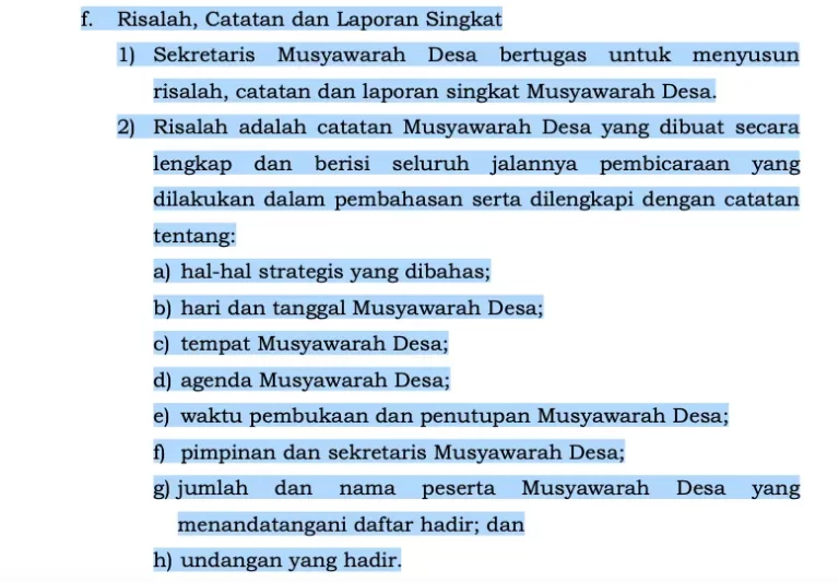 Risalah Musyawarah Desa