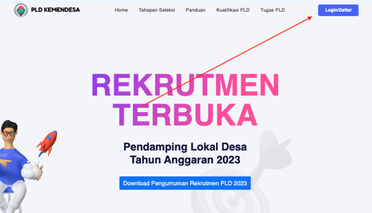 Login atau Cara Daftar PLD Kemendesa 2023