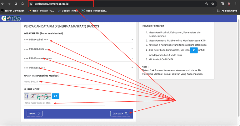 Cek BLT El Nino kemensos go id