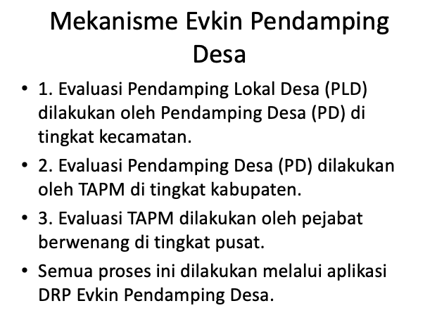 Mekanisme Evkin Pendamping Desa