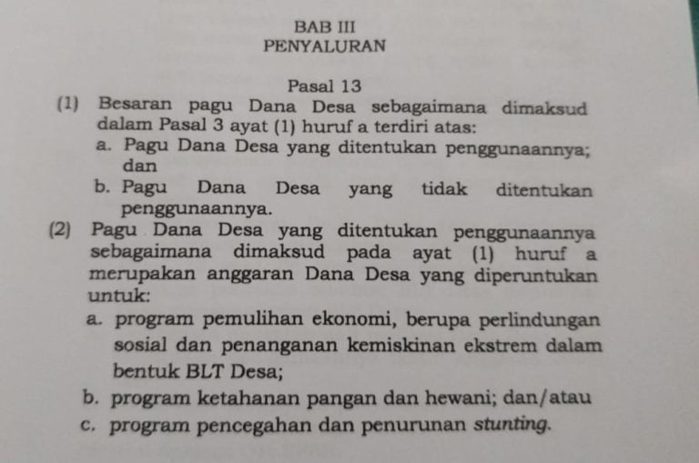 Dana desa earmark dan non earmark