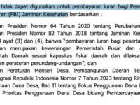 iuran pbi jaminan kesehatan