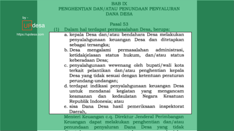 penundaan penyaluran dana desa