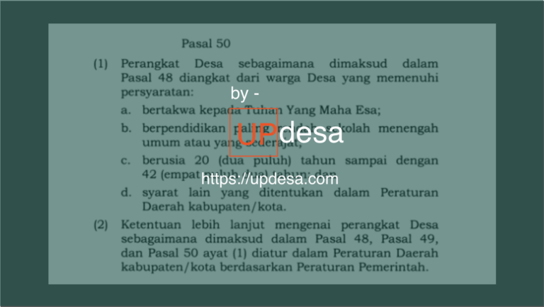 syarat jadi perangkat desa terbaru