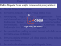 syarat terbaru jadi kepala desa