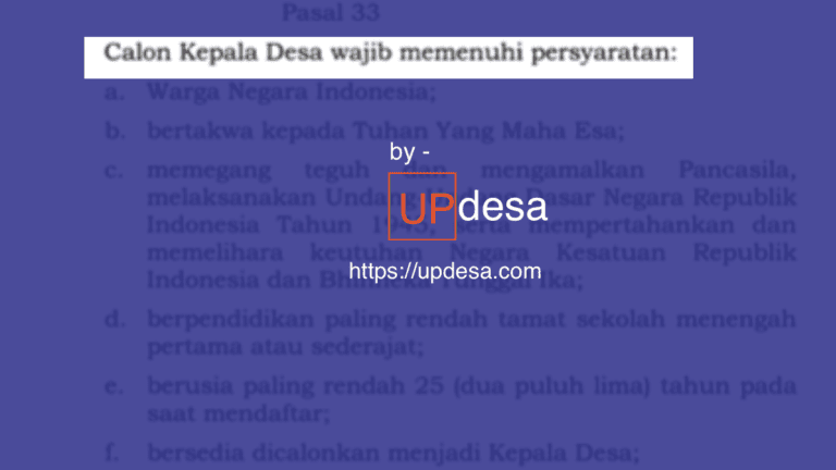 syarat terbaru jadi kepala desa