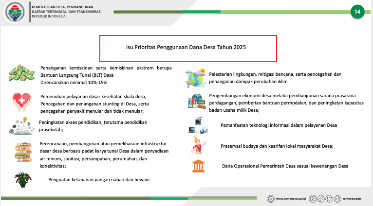 Prioritas Penggunaan Dana Desa 2025